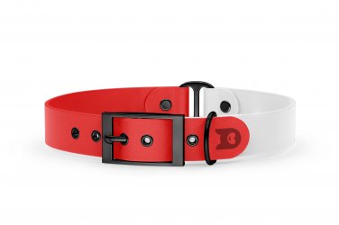 Dog Collar Duo: Red & White with Black