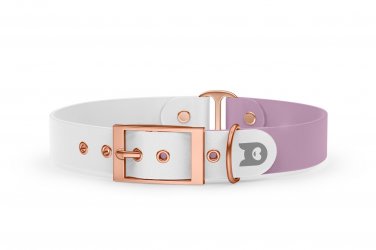 Dog Collar Duo: White & Lilac with Rosegold