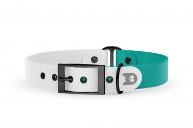 Dog Collar Duo: White & Pastel green with Black