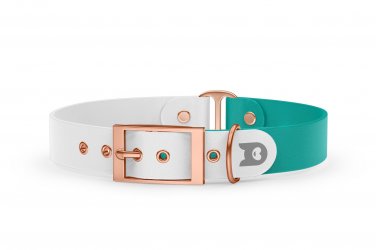 Dog Collar Duo: White & Pastel green with Rosegold