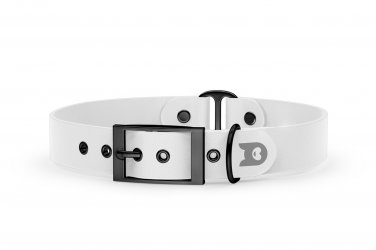 Dog Collar Duo: White & White with Black