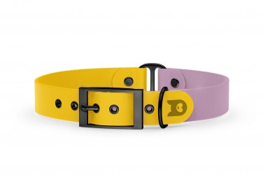 Dog Collar Duo: Yellow & Lilac with Black