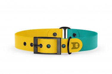 Dog Collar Duo: Yellow & Pastel green with Black