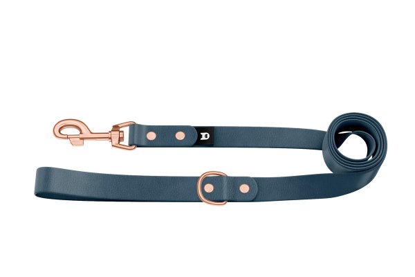 Dog Leash Basic: Petrol with Rosegold components