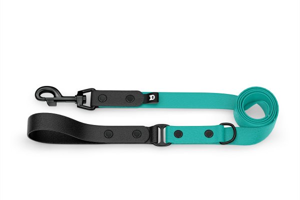 Dog Leash Duo: Black & Pastel green with Black components