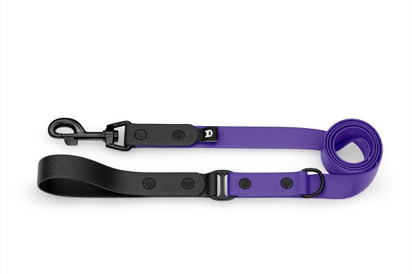 Dog Leash Duo: Black & Purpur with Black components