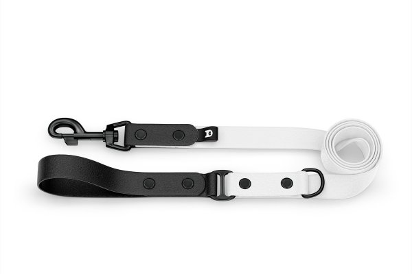 Dog Leash Duo: Black & White with Black components