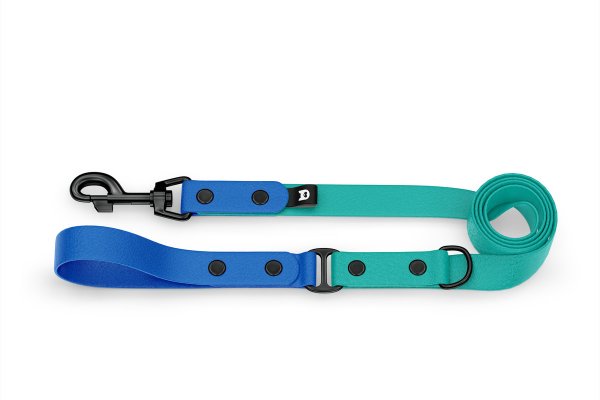 Dog Leash Duo: Blue & Pastel green with Black components