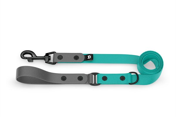 Dog Leash Duo: Gray & Pastel green with Black components