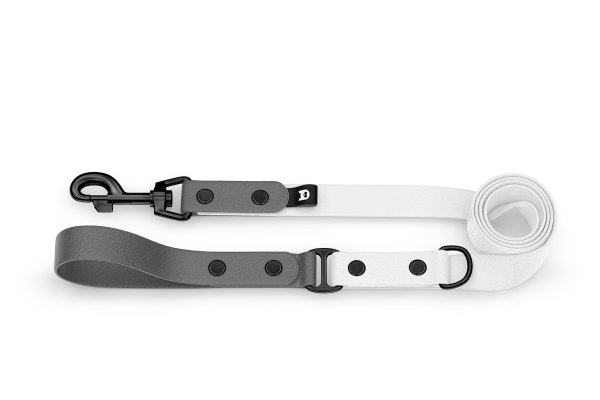 Dog Leash Duo: Gray & White with Black components