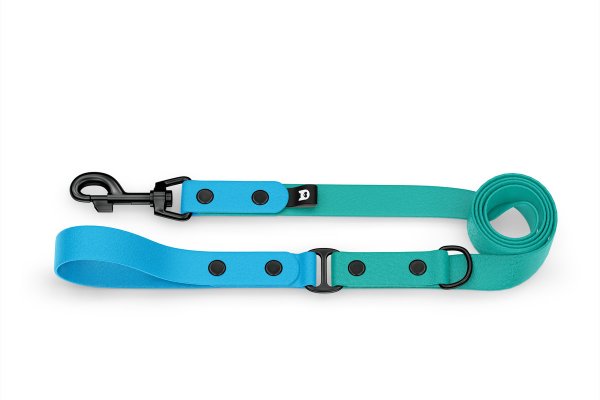 Dog Leash Duo: Light blue & Pastel green with Black components