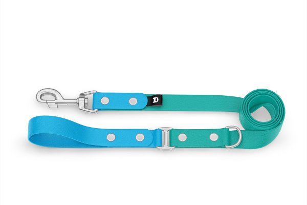 Dog Leash Duo: Light blue & Pastel green with Silver components