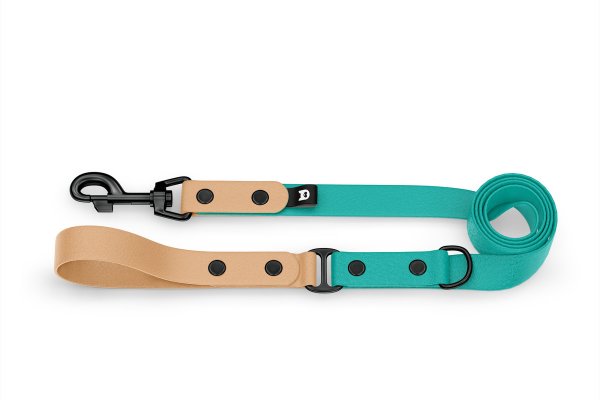 Dog Leash Duo: Light brown & Pastel green with Black components