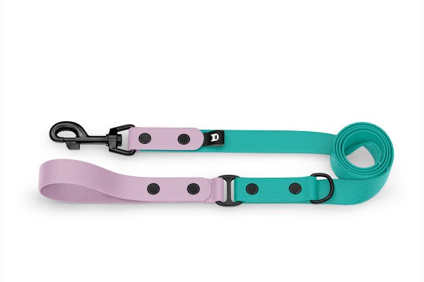 Dog Leash Duo: Lilac & Pastel green with Black components