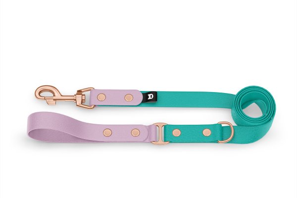 Dog Leash Duo: Lilac & Pastel green with Rosegold components