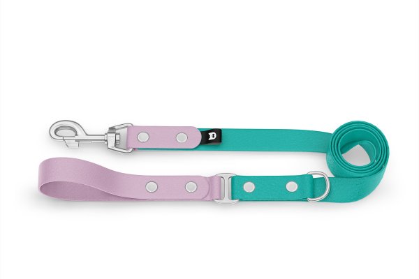 Dog Leash Duo: Lilac & Pastel green with Silver components