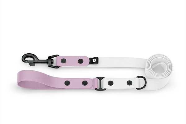 Dog Leash Duo: Lilac & White with Black components