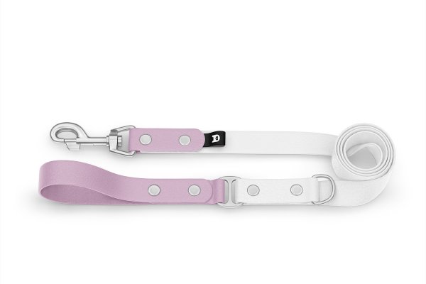 Dog Leash Duo: Lilac & White with Silver components