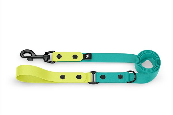 Dog Leash Duo: Neon yellow & Pastel green with Black components