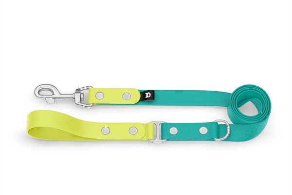 Dog Leash Duo: Neon yellow & Pastel green with Silver components