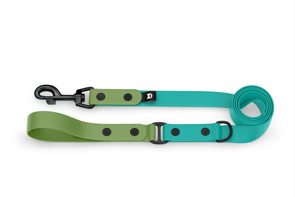 Dog Leash Duo: Olive & Pastel green with Black components