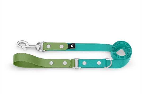 Dog Leash Duo: Olive & Pastel green with Silver components