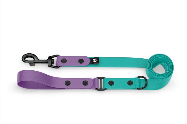 Dog Leash Duo: Purpur & Pastel green with Black components