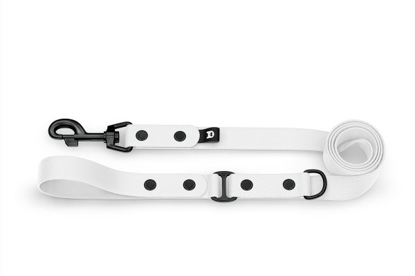 Dog Leash Duo: White & White with Black components