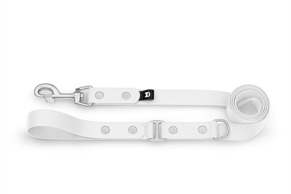 Dog Leash Duo: White & White with Silver components