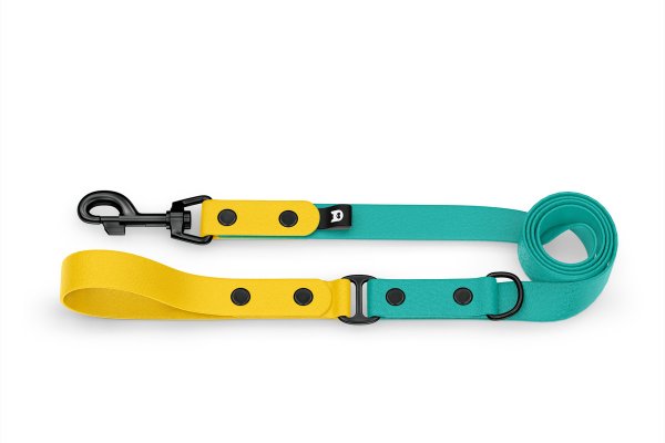 Dog Leash Duo: Yellow & Pastel green with Black components