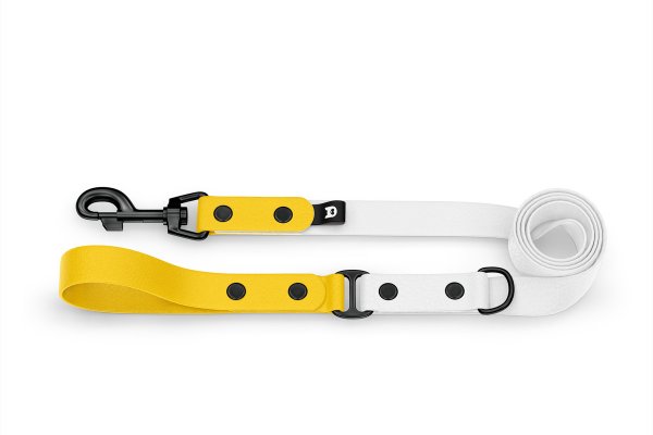 Dog Leash Duo: Yellow & White with Black components