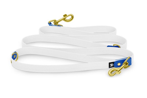 Dog Leash Reduce: Blue & White with Gold components