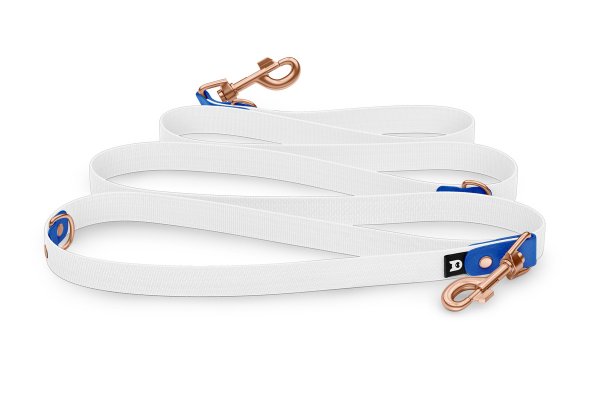 Dog Leash Reduce: Blue & White with Rosegold components