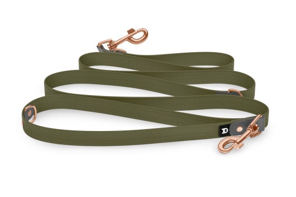 Dog Leash Reduce: Gray & Khaki with Rosegold components