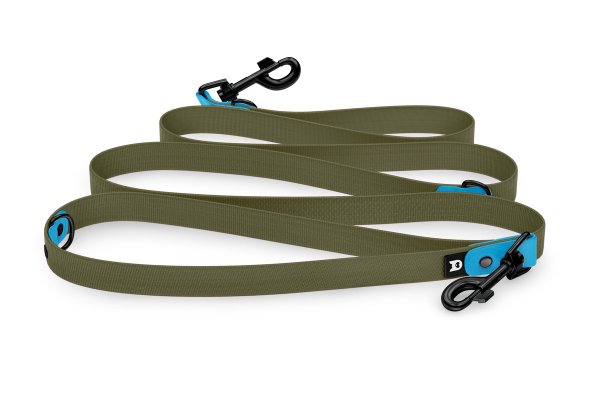 Dog Leash Reduce: Light blue & Khaki with Black components