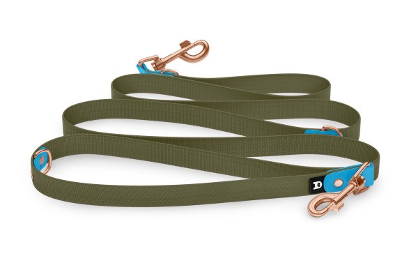 Dog Leash Reduce: Light blue & Khaki with Rosegold components