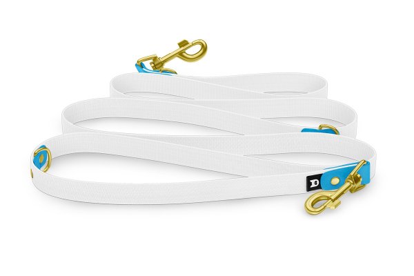 Dog Leash Reduce: Light blue & White with Gold components