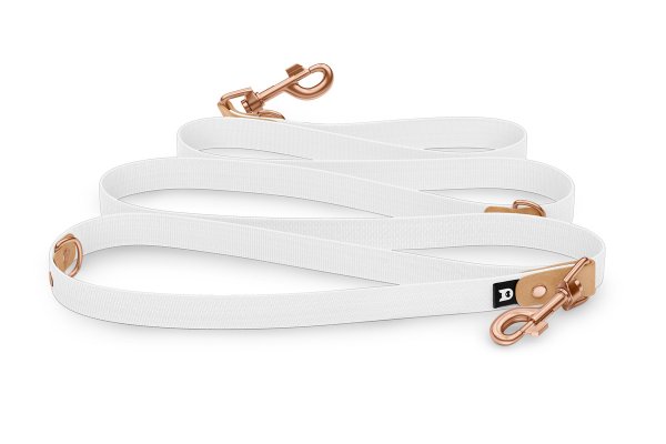 Dog Leash Reduce: Light brown & White with Rosegold components