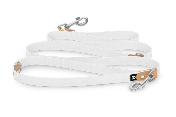 Dog Leash Reduce: Light brown & White with Silver components