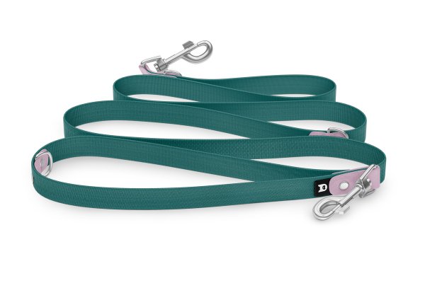 Dog Leash Reduce: Lilac & Hunter green with Silver components