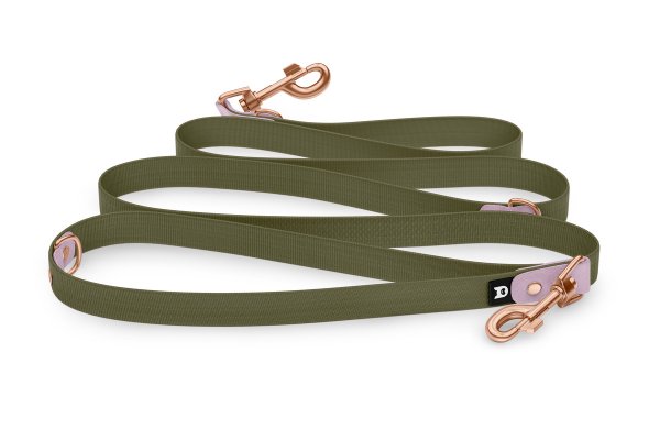 Dog Leash Reduce: Lilac & Khaki with Rosegold components