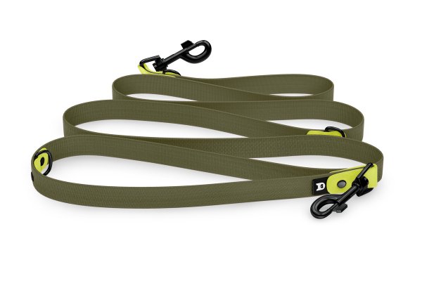 Dog Leash Reduce: Neon yellow & Khaki with Black components