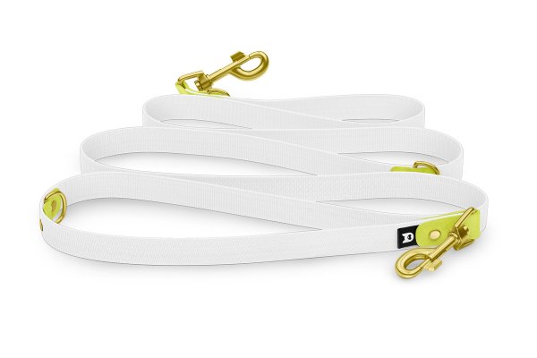 Dog Leash Reduce: Neon yellow & White with Gold components