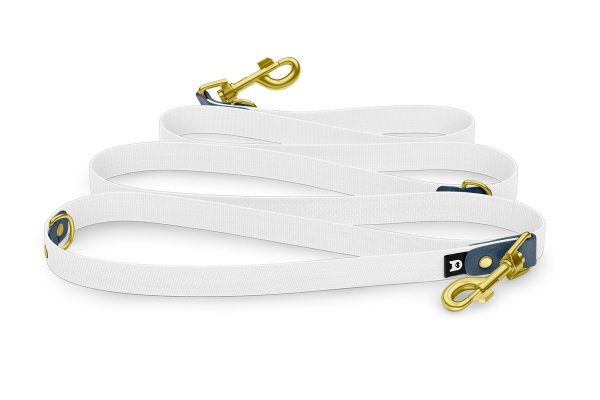 Dog Leash Reduce: Petrol & White with Gold components