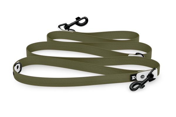 Dog Leash Reduce: White & Khaki with Black components